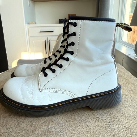 Dr. Martens 1460 Pascal Boots White Leather Lace Up Combat Punk Unisex 5 Women 6 - Picture 4 of 8